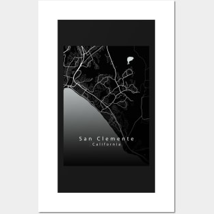 San ClementeCalifornia City Map dark Posters and Art